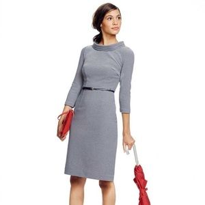 Boden Grey Striped Midi Dress